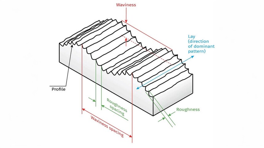 Three major characteristics of surface finish