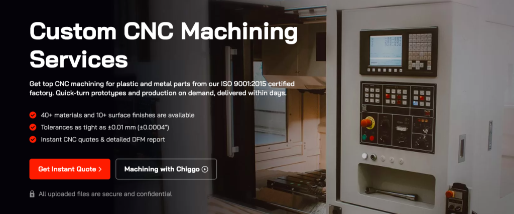 CNC machining service at Chiggo